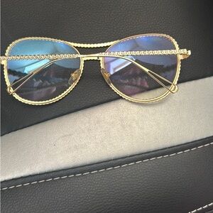 Gold and Blue Sunglasses